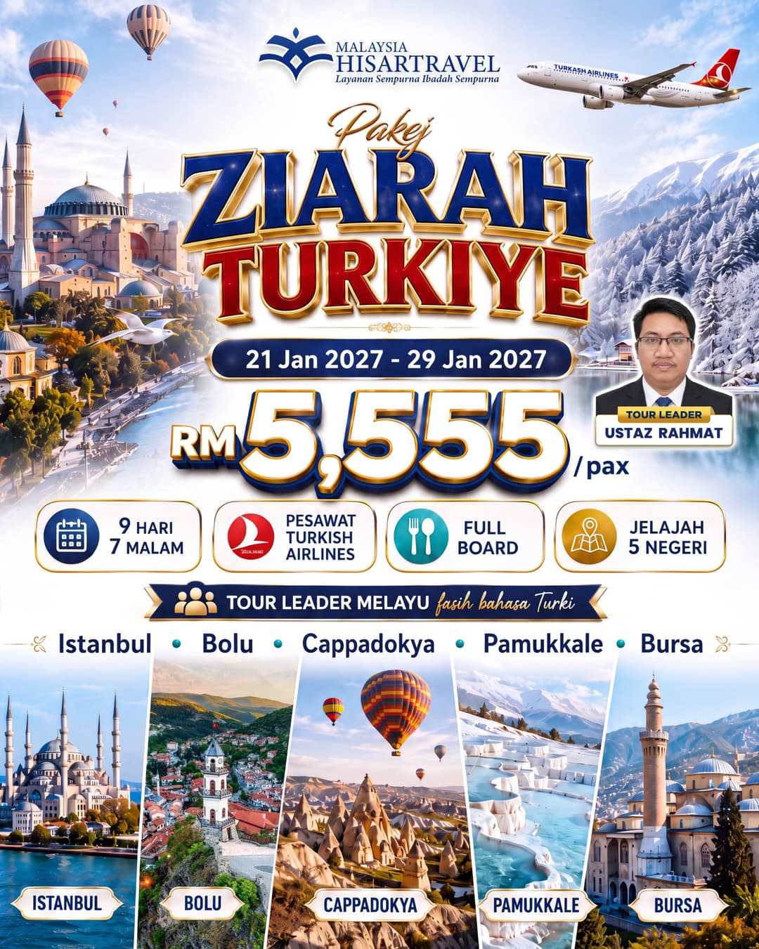 Poster PAKEJ ZIARAH TURKIYE 21 JAN 2027