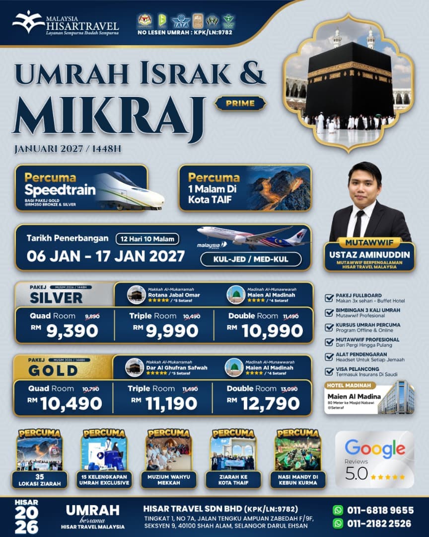 Poster 24. UMRAH ISRAK & MIKRAJ 06 JAN 2027